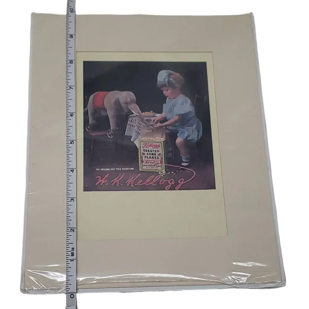 Vintage Kellogg Toasted Corn Flakes Girl Feeding Elephant Portal 1986 Rare Card